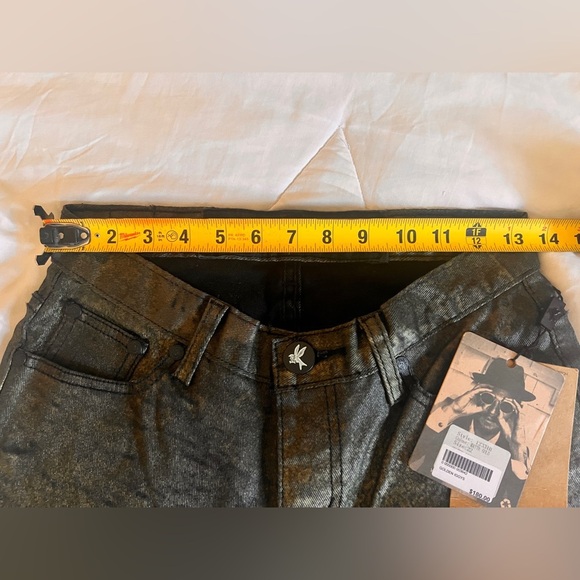 One Teaspoon Golden Iggys/Matte Gold  Skinny Jeans with Distressed Finish - Picture 5 of 6